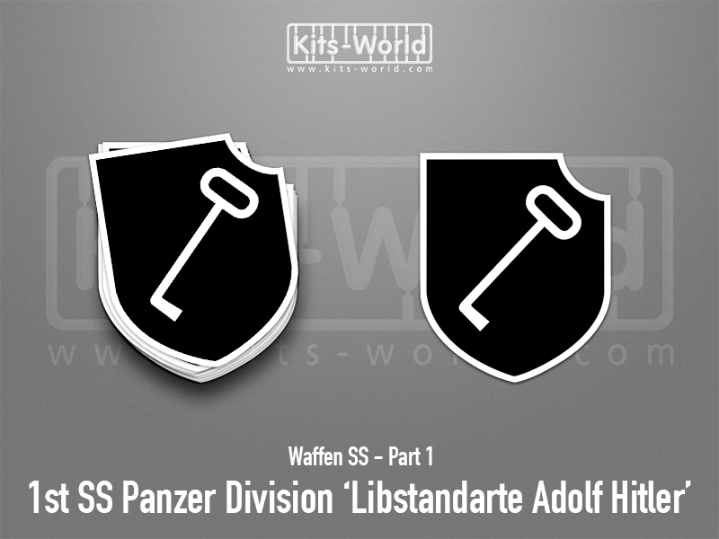 Kitsworld SAV Sticker - Waffen SS - 1st SS Panzer Division 'Liebstandarte Adolf Hitler' W:83mm x H:100mm 